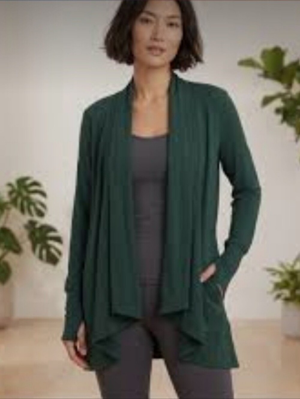 Athleta Pranayama Wrap Cardigan Forest Green XXS Excellent Condition